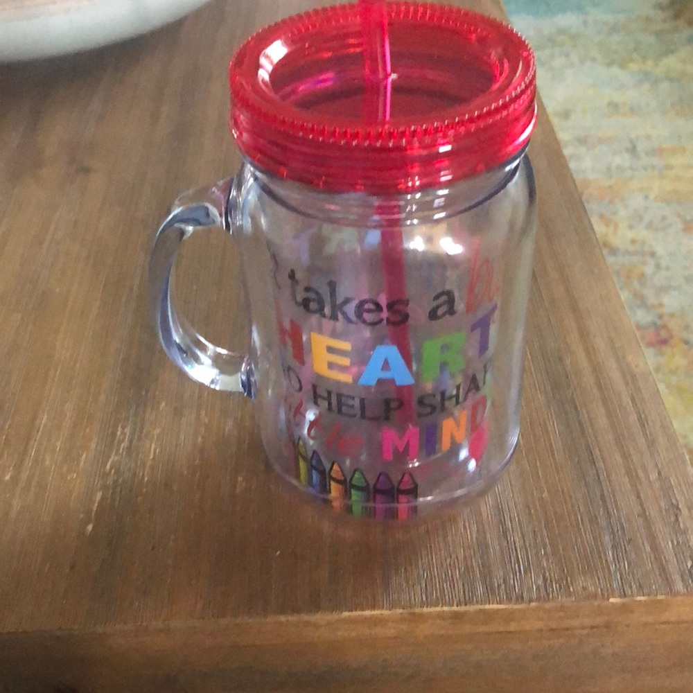 Insulated teacher cup with straw!